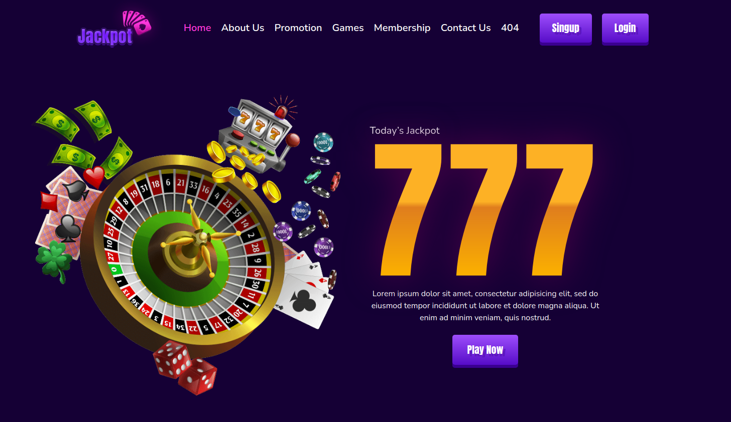 Jackpot - Casino & Gambling HTML Template